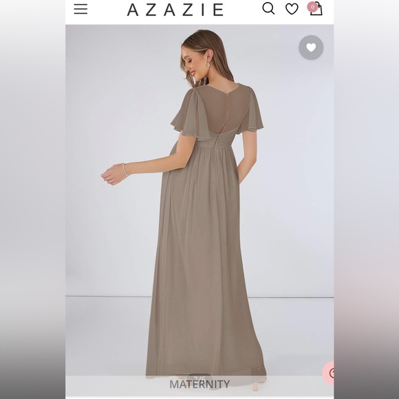 Azazie taupe maternity bridesmaid dress - Picture 3 of 3